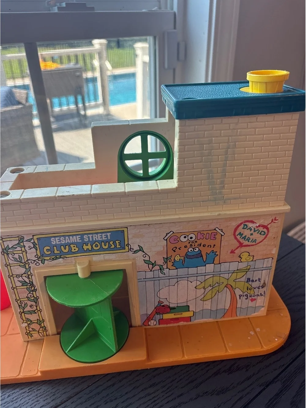 Vintage Play Family Fisher Price Sesame Street Clubhouse Playset Toy  1977 #937
